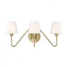 Golden 3690-BA3 BCB-OP - Kennedy BCB 3 Light Bath Vanity in Brushed Champagne Bronze with Opal Shade