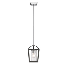 Golden 4309-M1L BLK-SD - Mercer Mini Pendant in Matte Black with Chrome accents and Seeded Glass