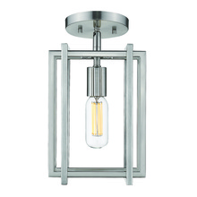 Golden 6070-1SF PW-PW - Tribeca 1-Light Semi-Flush in Pewter with Pewter Accents