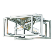 Golden 6070-FM PW-PW - Tribeca Flush Mount in Pewter with Pewter Accents
