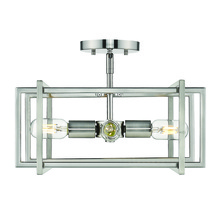 Golden 6070-SF PW-PW - Tribeca Semi-flush in Pewter with Pewter Accents