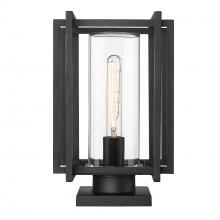 Golden 6071-OPR NB-CLR - Tribeca NB Pier Mount - Outdoor in Natural Black with Clear Glass Shade