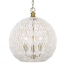 Golden 6933-3P BCB-WR - Florence 5-Light Pendant in Brushed Champagne Bronze and Bleached White Raphia Rope Shade