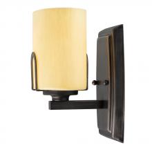Golden 9363-1W GMT - One Light Gunmetal Bronze Flaxen Glass Wall Light