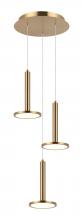 Matteo Lighting C37703AG - 3 LT LED "EXTRATERRESTRIAL" AGED GOLD PENDANT