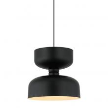 Matteo Lighting C71101BK - 1 LT Bottom D13.78" & Top D11.02" "Pedestal" Black Pendant