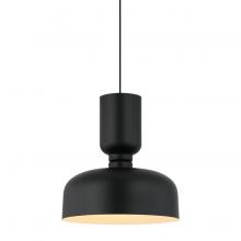 Matteo Lighting C71102BK - 1 LT Bottom D13.78" & Top D5.1" "Pedestal" Black Pendant