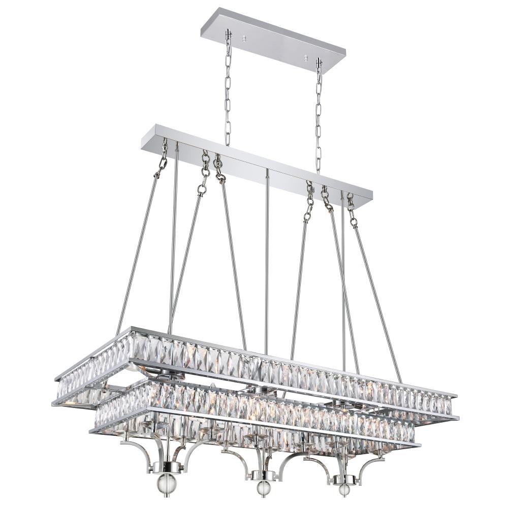 Shalia 20 Light Island Chandelier With Chrome Finish