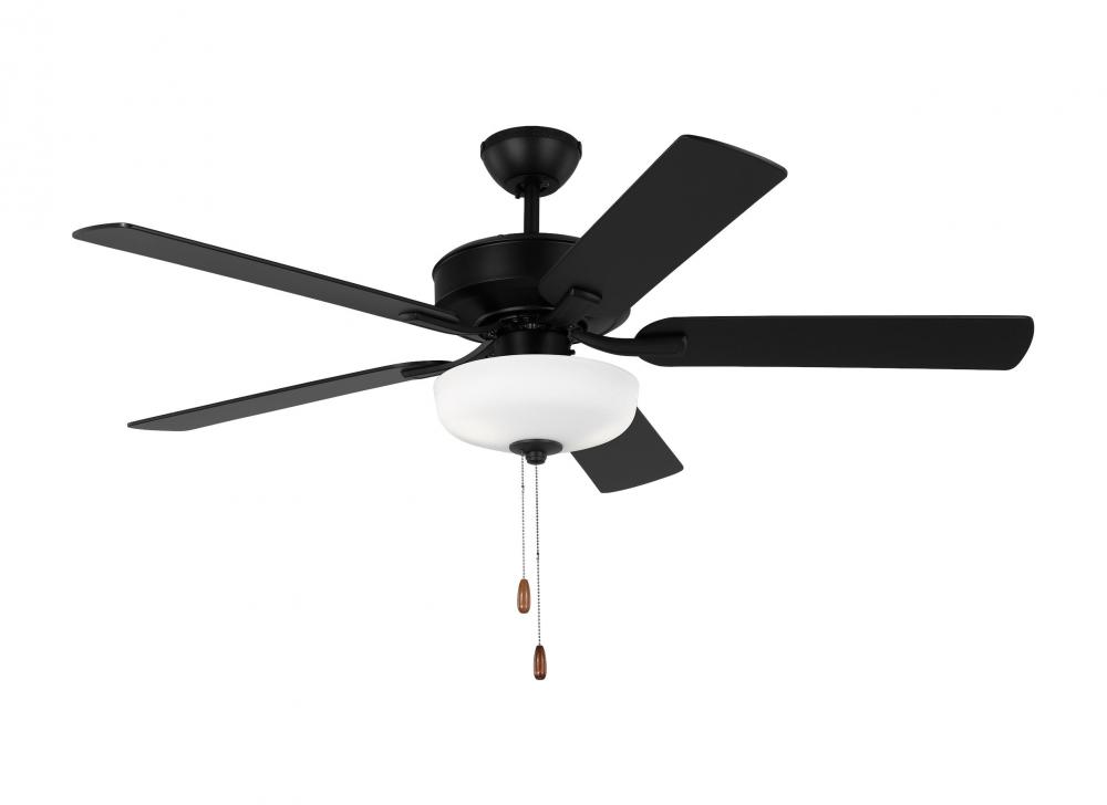 Linden 52'' traditional dimmable LED indoor midnight black ceiling fan with light kit and re