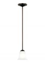 Generation Lighting 6139001-710 - Emmons traditional 1-light indoor dimmable ceiling hanging single pendant light in bronze finish wit
