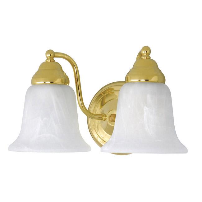 Two Light Polished Brass Vanity