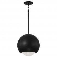 Capital 351611BI - 1-Light Circular Globe Pendant in Black Iron with Soft White Glass