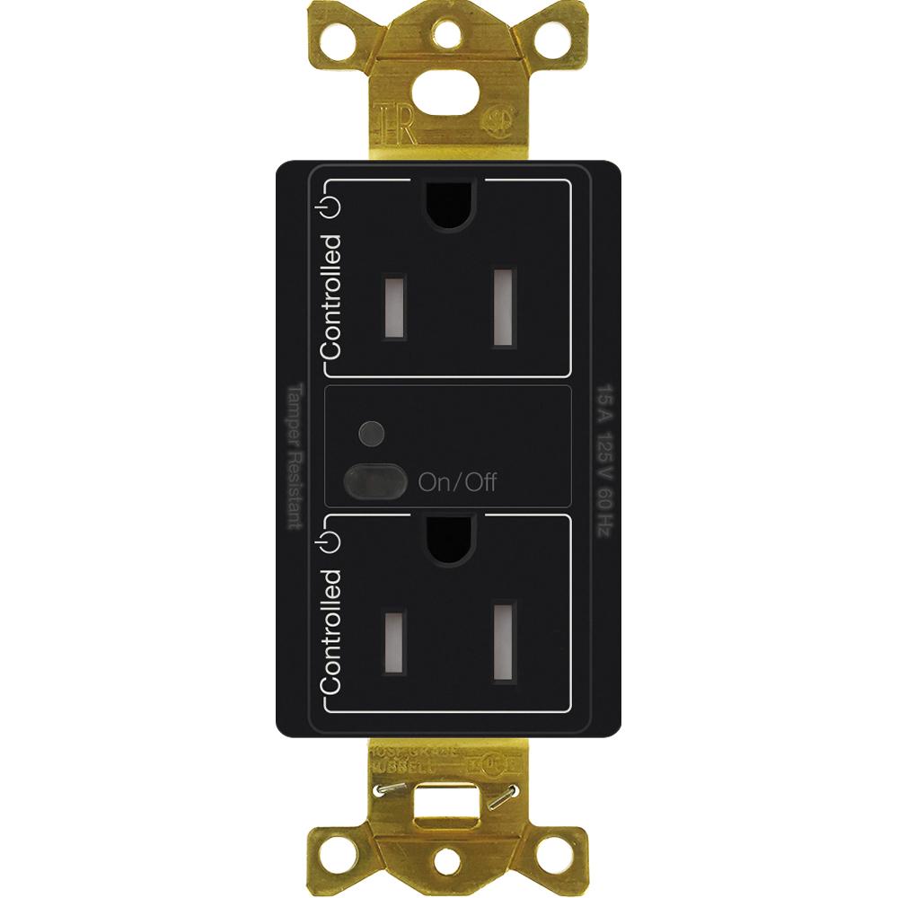 15A DUPLEX RF RECEPTACLE BLACK