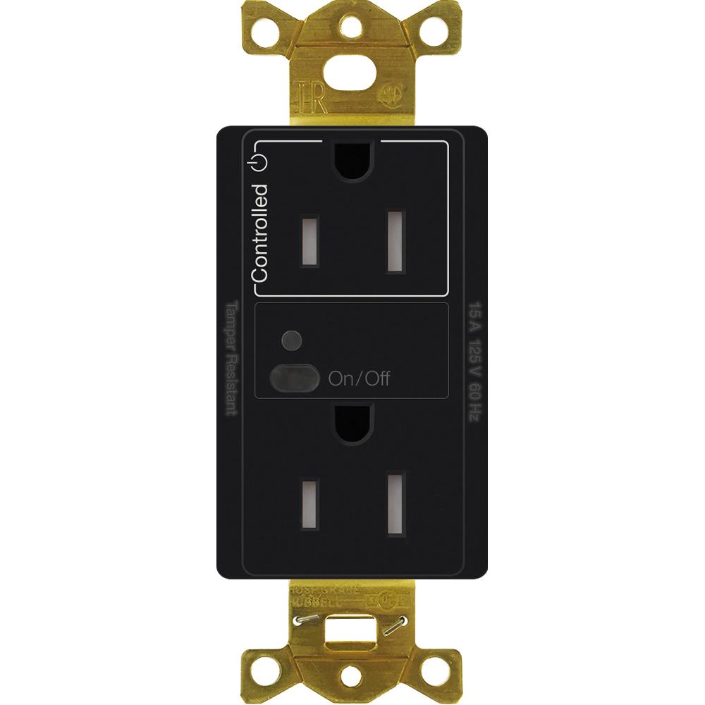 15A SPLIT RF RECEPTACLE BLACK