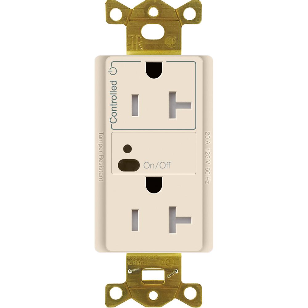 20A SPLIT RF RECEPTACLE LIGHT ALMOND