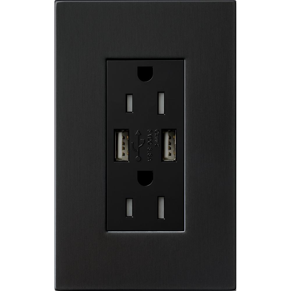 DUPLEX 15A TR DUAL USB RECEPTACLE PG FP