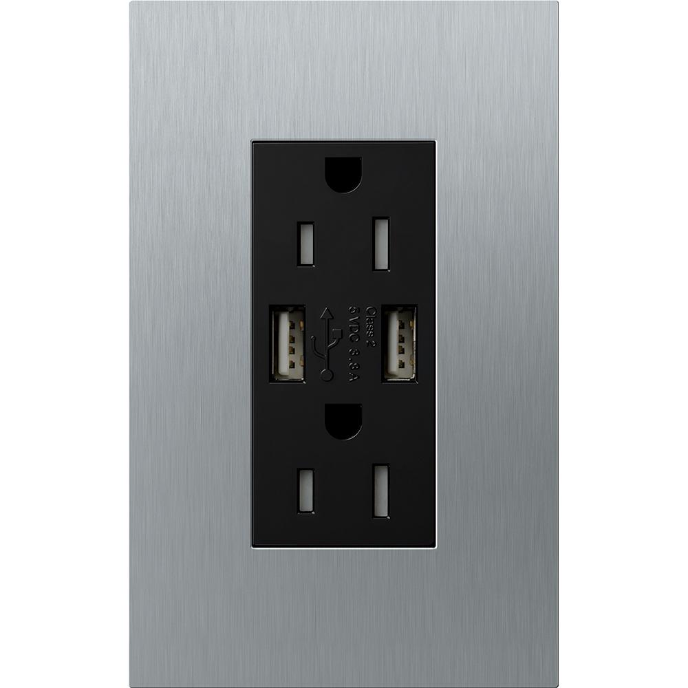 DUPLEX 15A TR DUAL USB RECEPTACLE SC FP