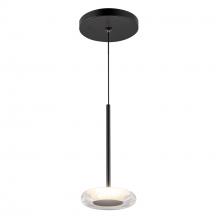 Kuzco Lighting Inc PD97204-BK/CL - Stephord 4-in Black/Clear Glass LED Pendant