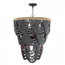 Regina Andrew 16-1179GRY - Regina Andrew Lorelei Wood Bead Chandelier