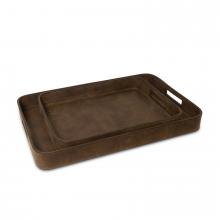 Regina Andrew 20-1504BRN - Regina Andrew Derby Rectangle Leather Tray Set (