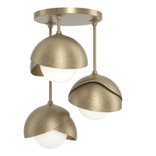 Hubbardton Forge 121374-SKT-84-84-GG0711 - Brooklyn 3-Light Double Shade Semi-Flush