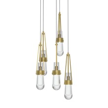 Hubbardton Forge 131127-SKT-LONG-86-ZM0434 - Link 5-Light Clear Glass Pendant