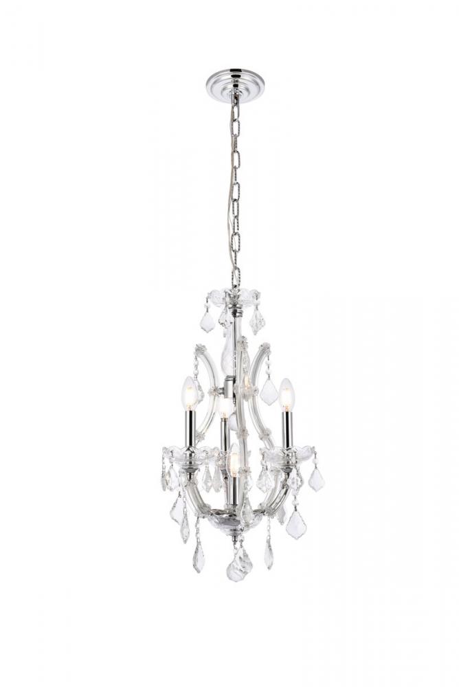 Maria Theresa 4 Light Chrome Pendant Clear Royal Cut Crystal