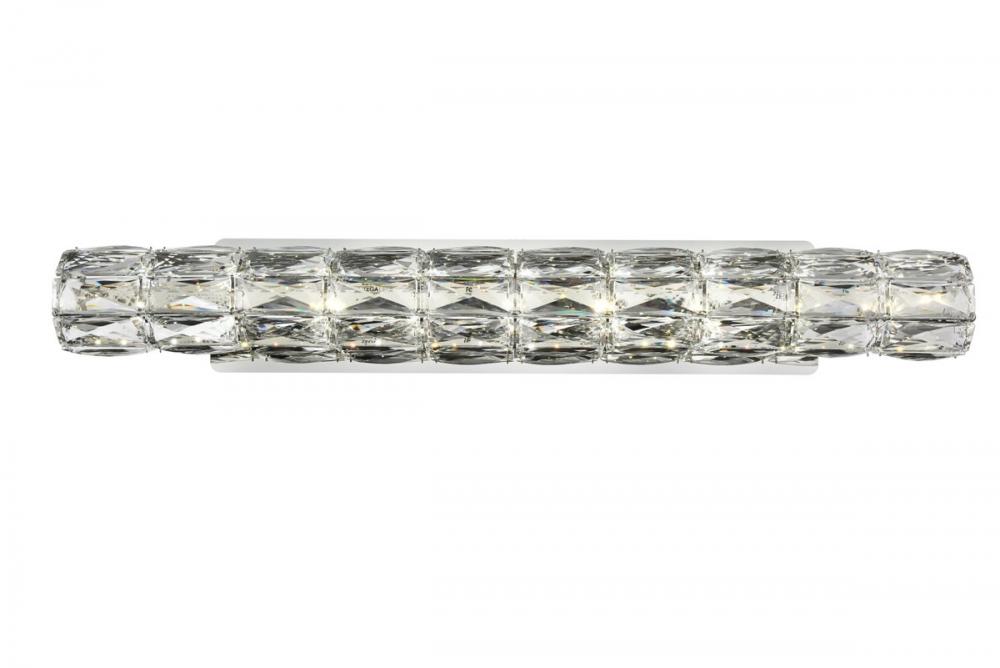 Valetta Integrated LED Chip Light Chrome Wall Sconce Clear Royal Cut Crystal