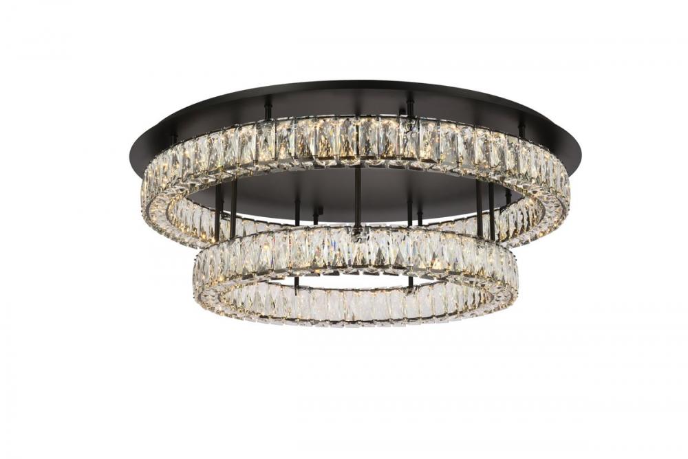 Monroe 33 Inch LED Double Flush Mount in Black