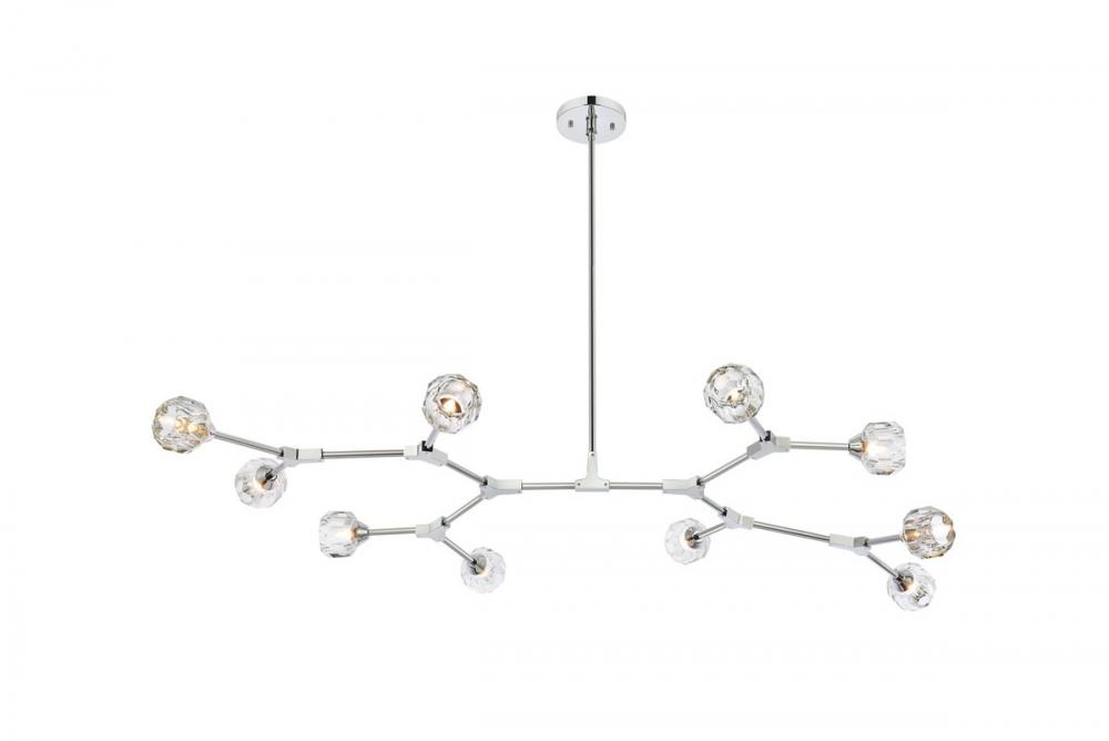 Zayne 10 Light Pendant in Chrome