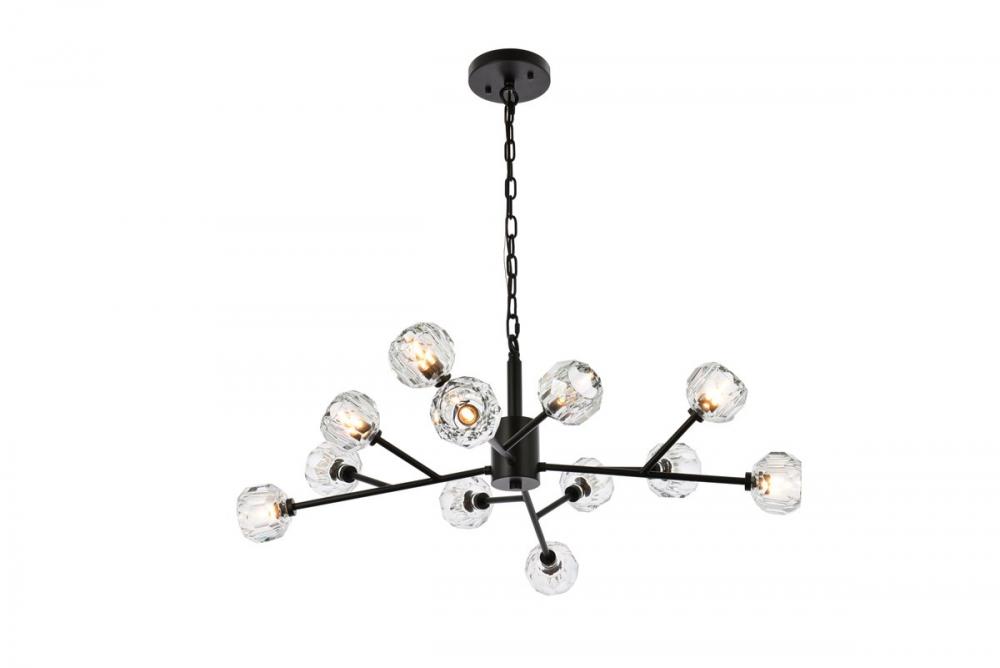 Graham 12 Light Pendant in Black