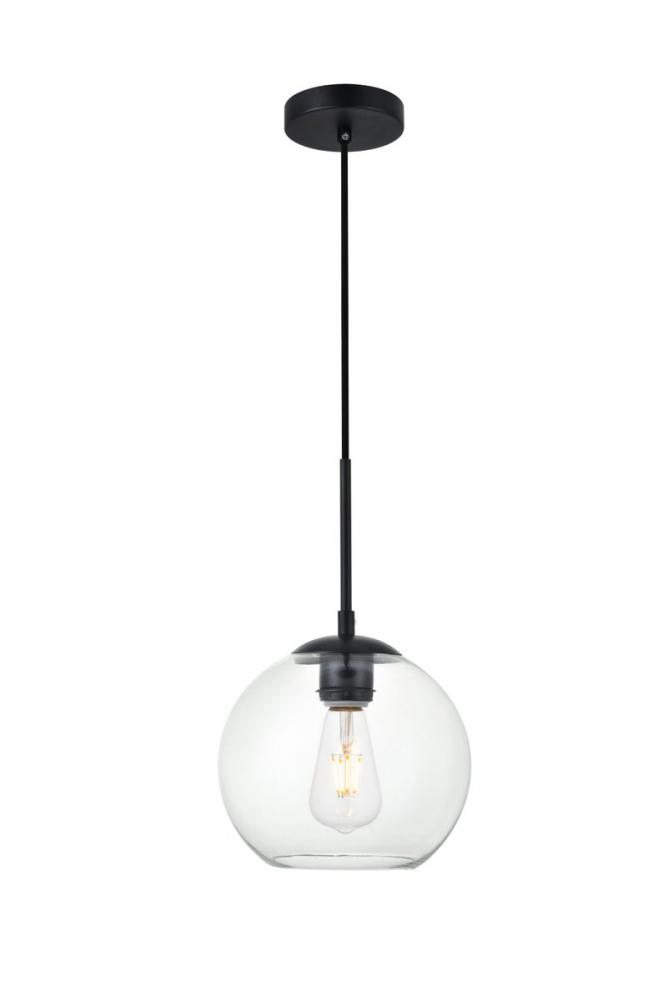 Baxter 1 Light Black Pendant With Clear Glass