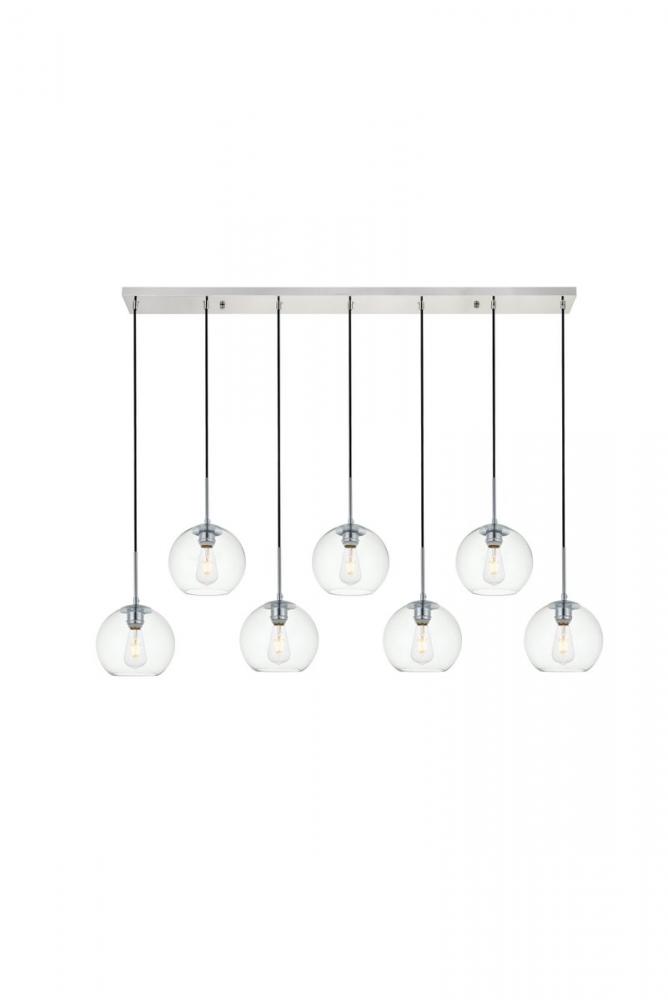 Baxter 7 Lights Chrome Pendant with Clear Glass