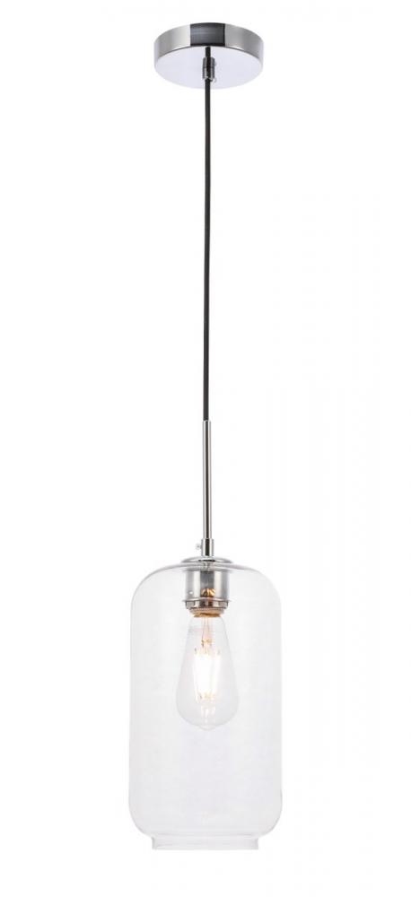 Collier 1 light Chrome and Clear glass pendant