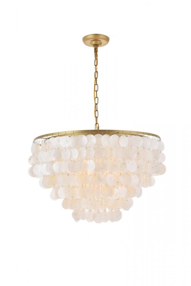 Selene 6 light Brass Pendant