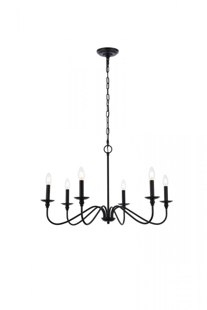 Rohan 30 Inch Chandelier in Matte Black