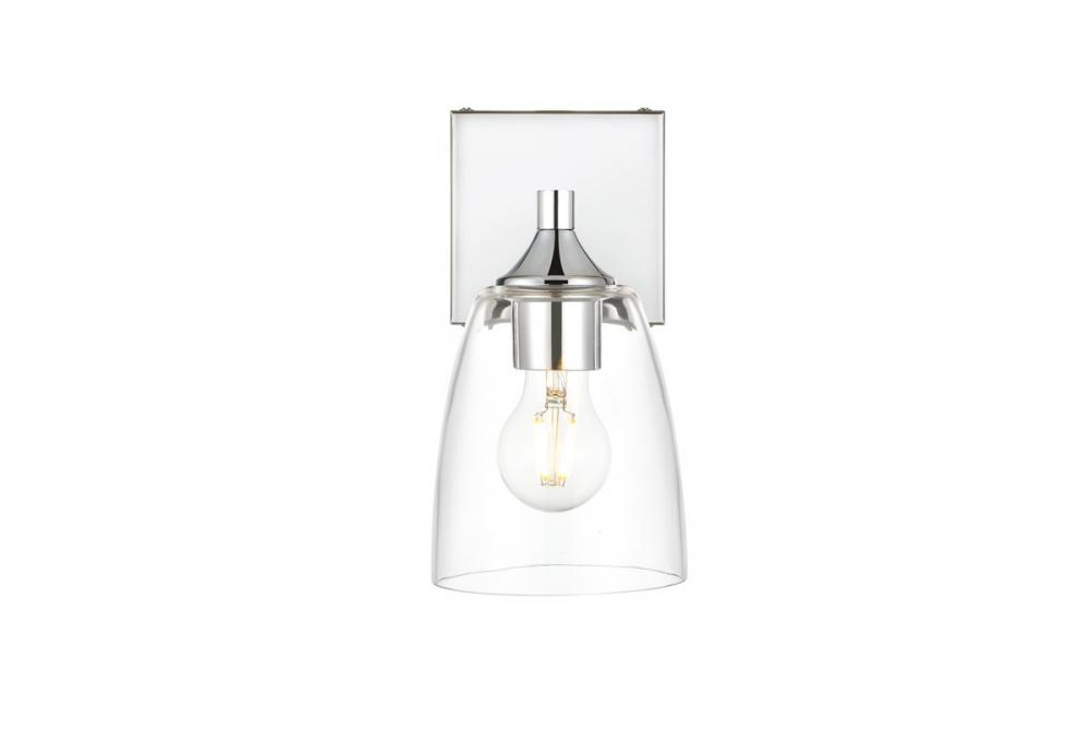 Gianni 1 Light Chrome and Clear Bath Sconce