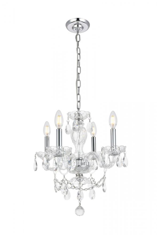 Elle Collection Pendant D17in H18in Lt:4 Chrome Finish