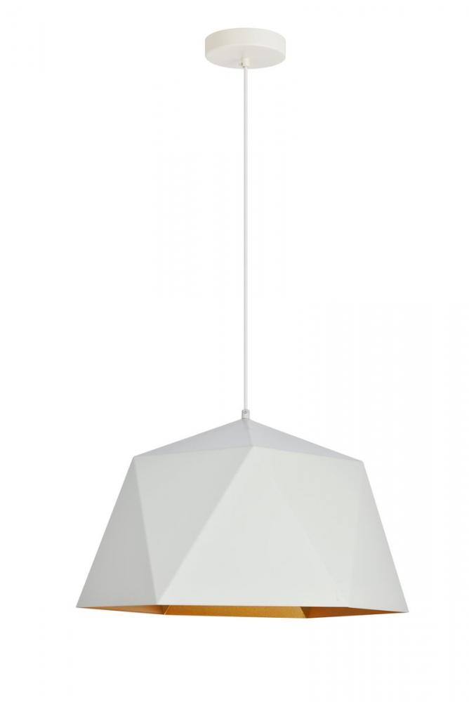 Arden Collection Pendant D17.7 H11.4 Lt:1 Frosted White and Gold Finish