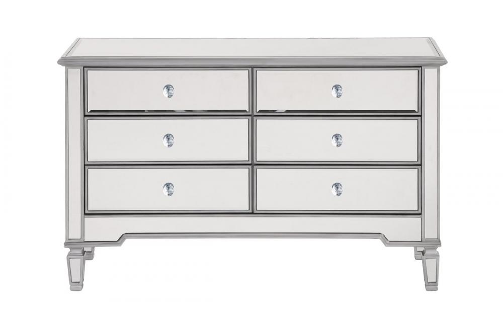 6 Drawer Dresser 48 In.x18 In.x32 In. in Silver Paint