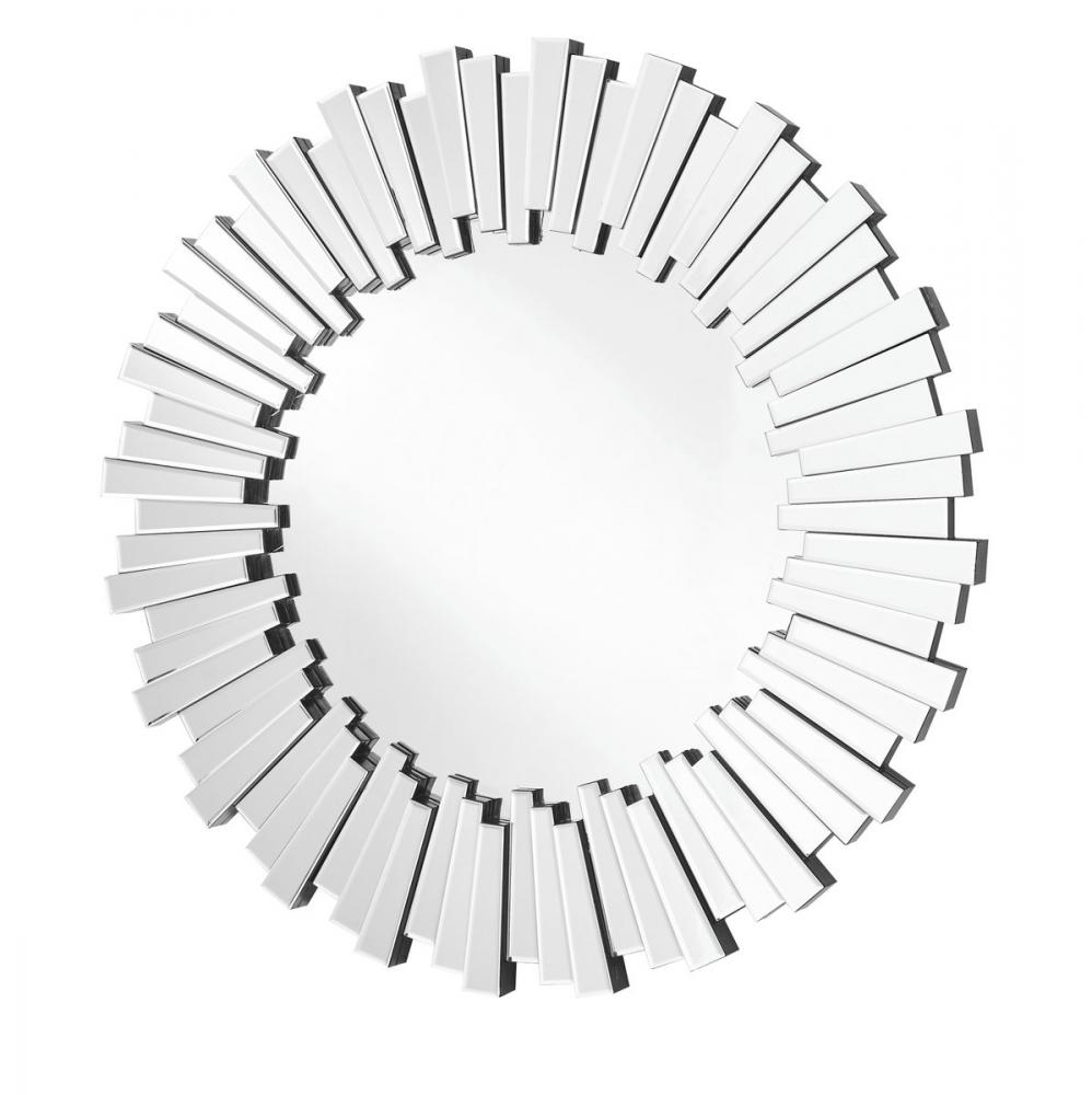 Sparkle 39.5 In. Contemporary Round Mirror in Clear