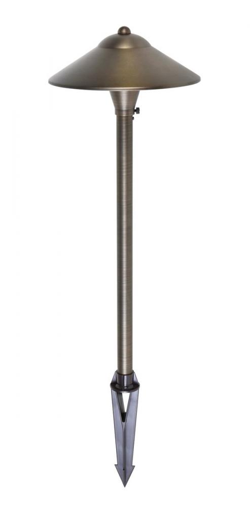 Path Light D9 H24 Antique Brass Includes Stake G4 Halogen 20w(Light Source Not Included)