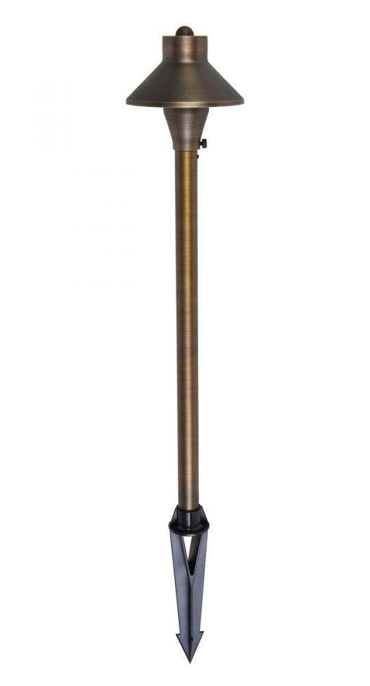 Path Light D5 H24 Antique Brass Includes Stake G4 Halogen 20w(Light Source Not Included)