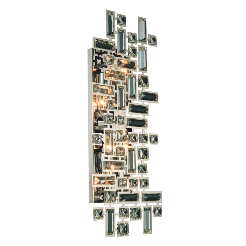 Picasso 4 Light Chrome Wall Sconce Clear Royal Cut Crystal