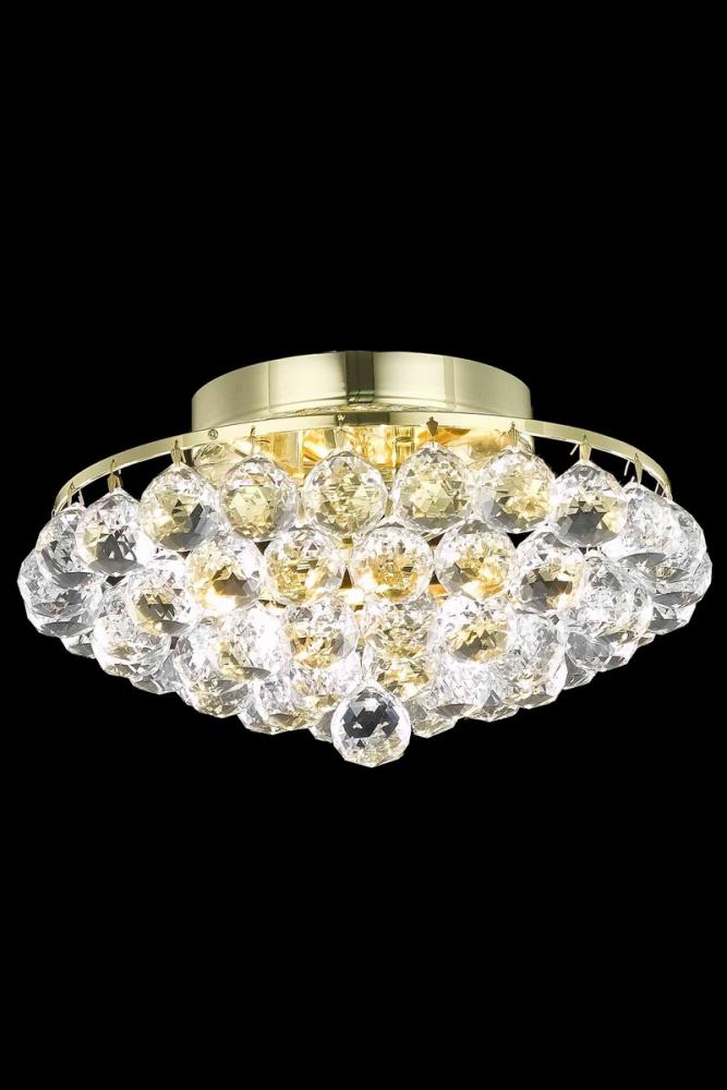 Corona 4 Light Chrome Flush Mount Clear Royal Cut Crystal