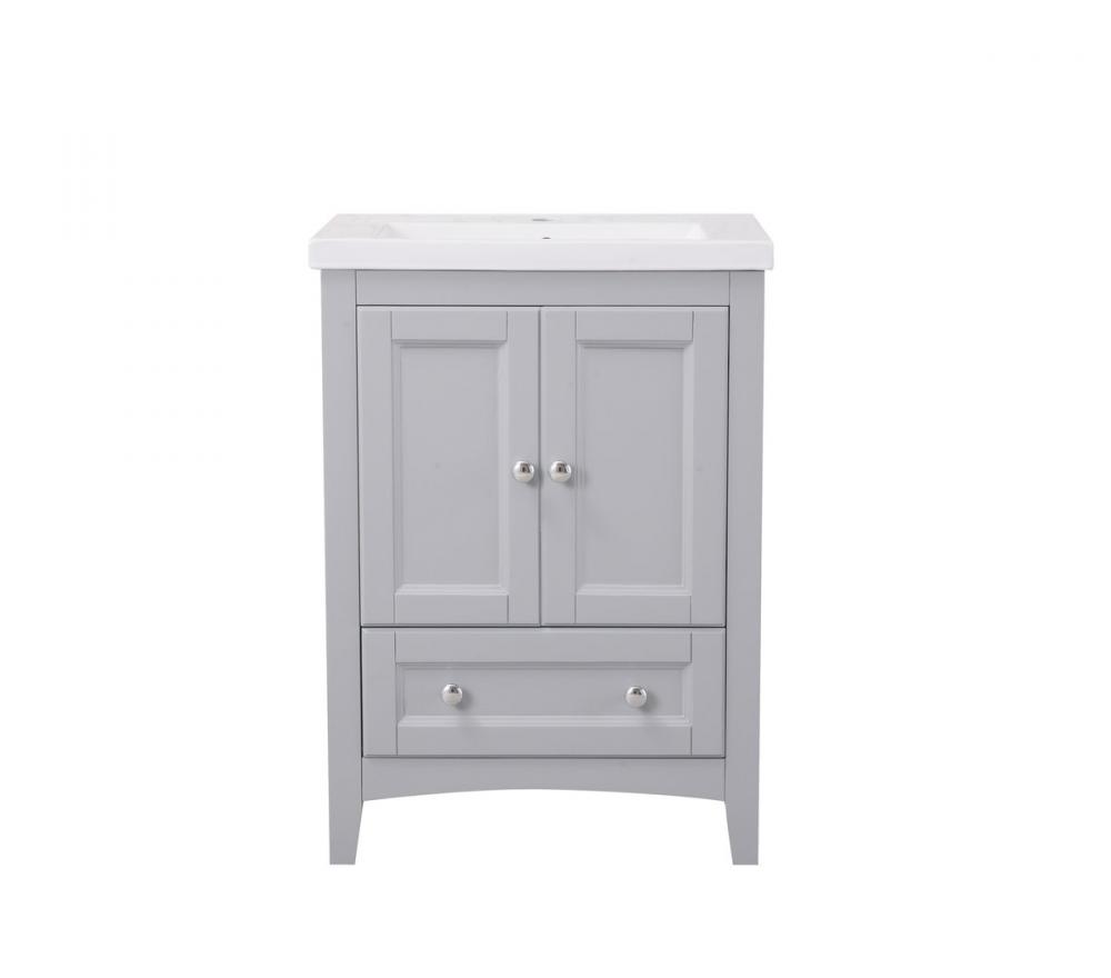 24 In. Single Bathroom Vanity Set In Medium Grey