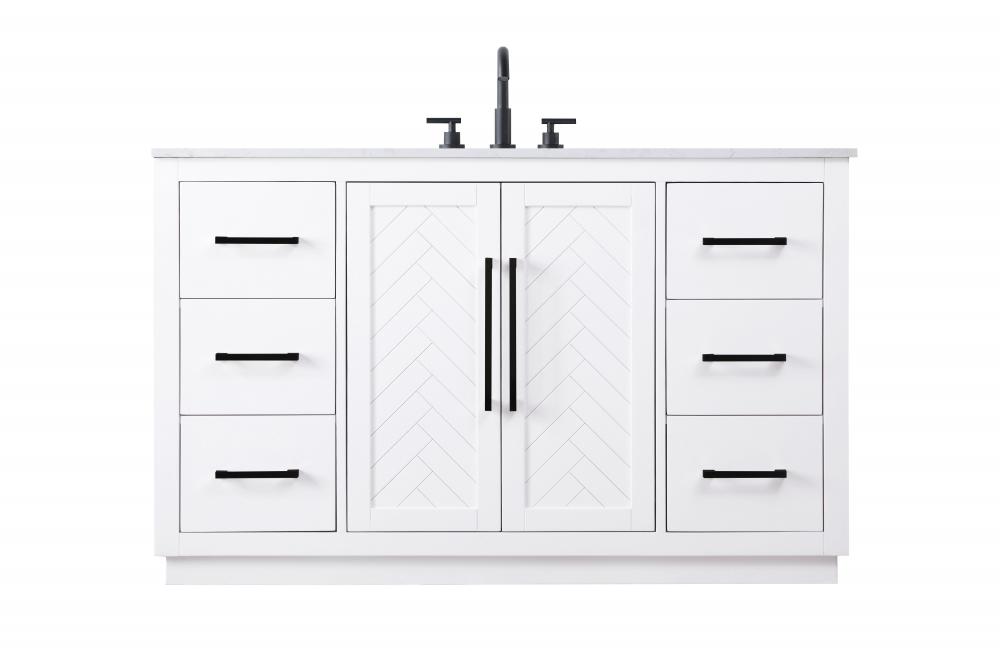 54 inch Single Bathroom Vanity in White