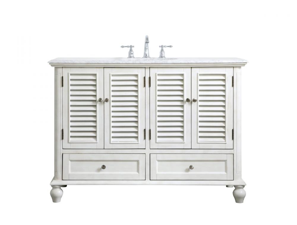 48 Inch Single Bathroom Vanity in Antique White