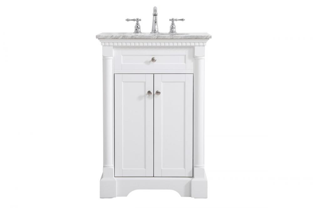 24 Inch Single Bathroom Vanity in White