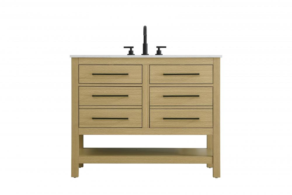 42  inch Single Bathroom Vanity in Honey Brown